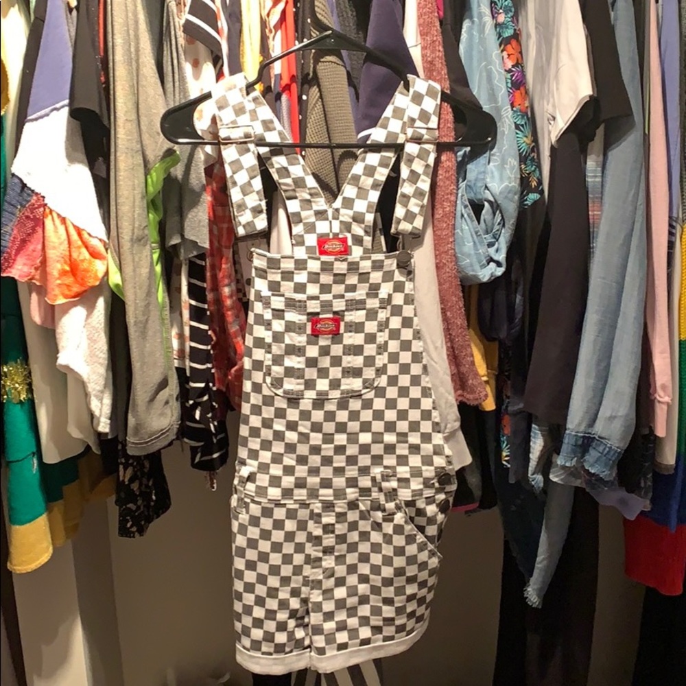 Checkered overalls